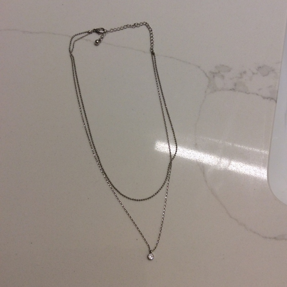 Double Tier Silver Necklace